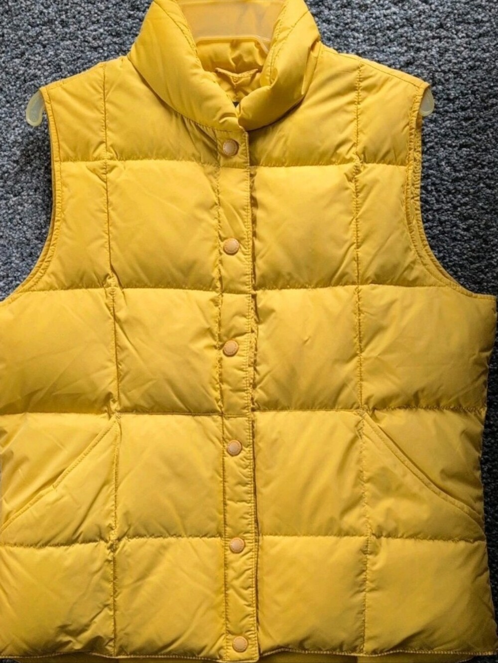 Women's Yellow Puffer Vest - Quilted Land's End Jacket WARM - Sz Small 6/8